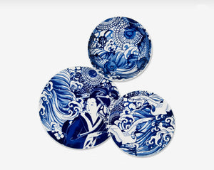 Servizio tavola per 6 persone blu Chinese