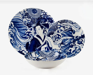 Servizio tavola per 6 persone blu Chinese