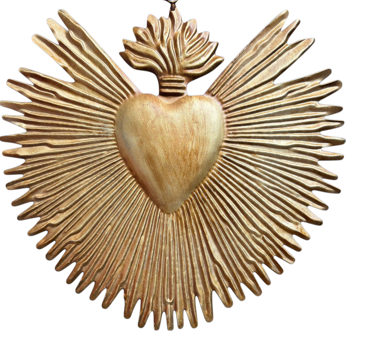 Cuore grande in metallo dorato  da appendere