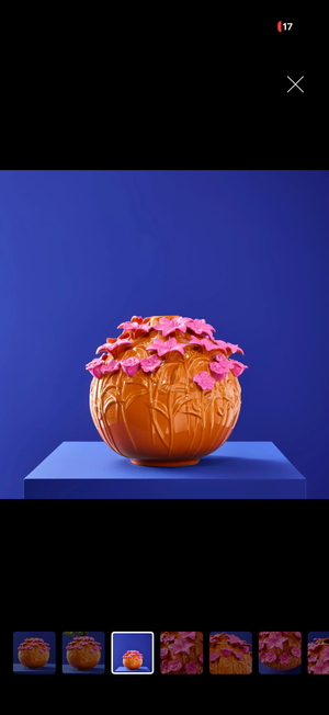 Vaso Verano arancione e rosa in ceramica