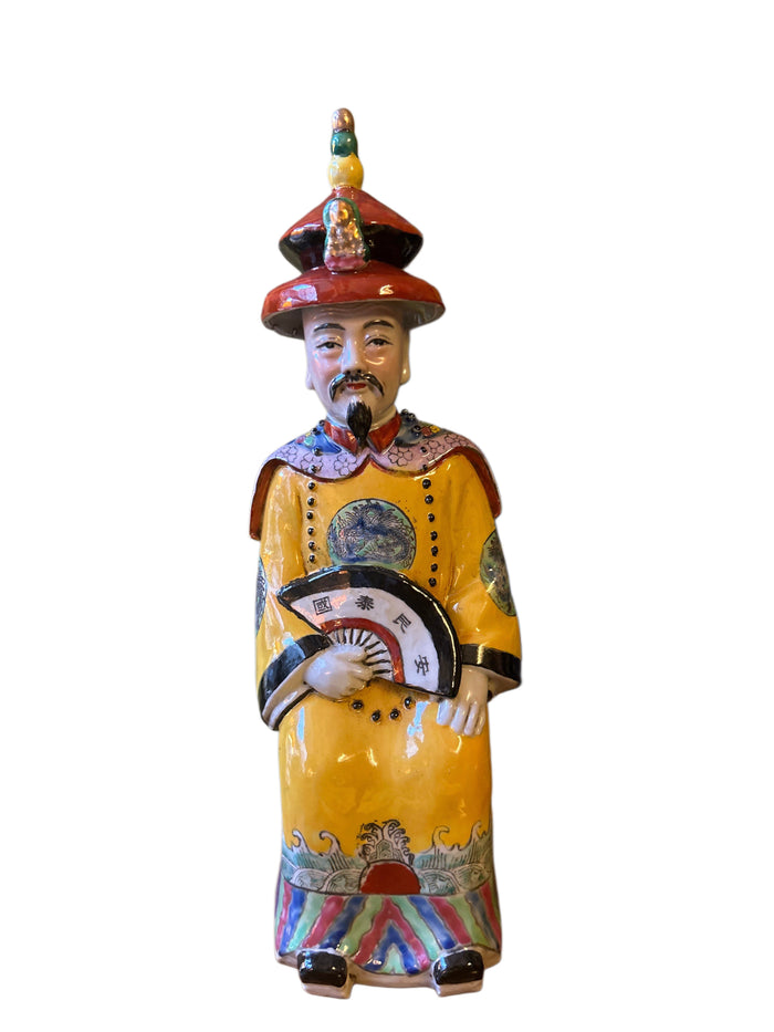 Statuetta dignitario cinese colorato