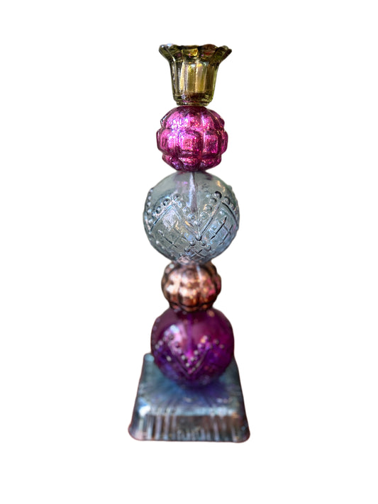 Candeliere Barocco base azzurra