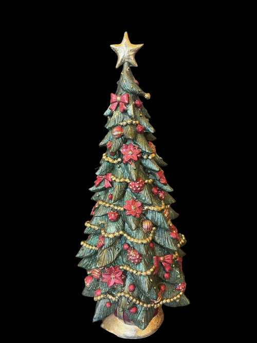 Albero di Natale medio verde base righe h cm 35
