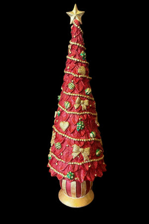 Albero di Natale medio cuori rosso h cm 33