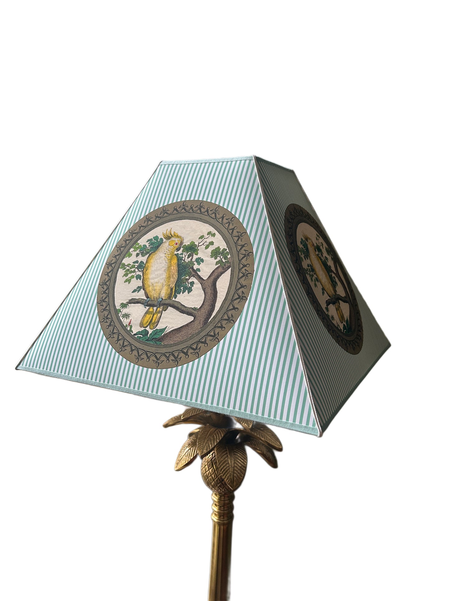 Paralume carre’ righe verdi pappagallo exotique