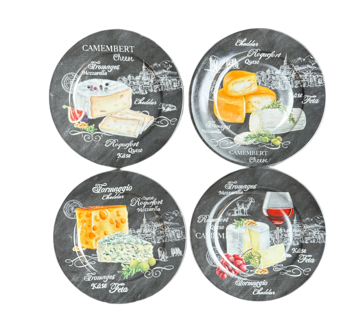 Set 4 piattini formaggio