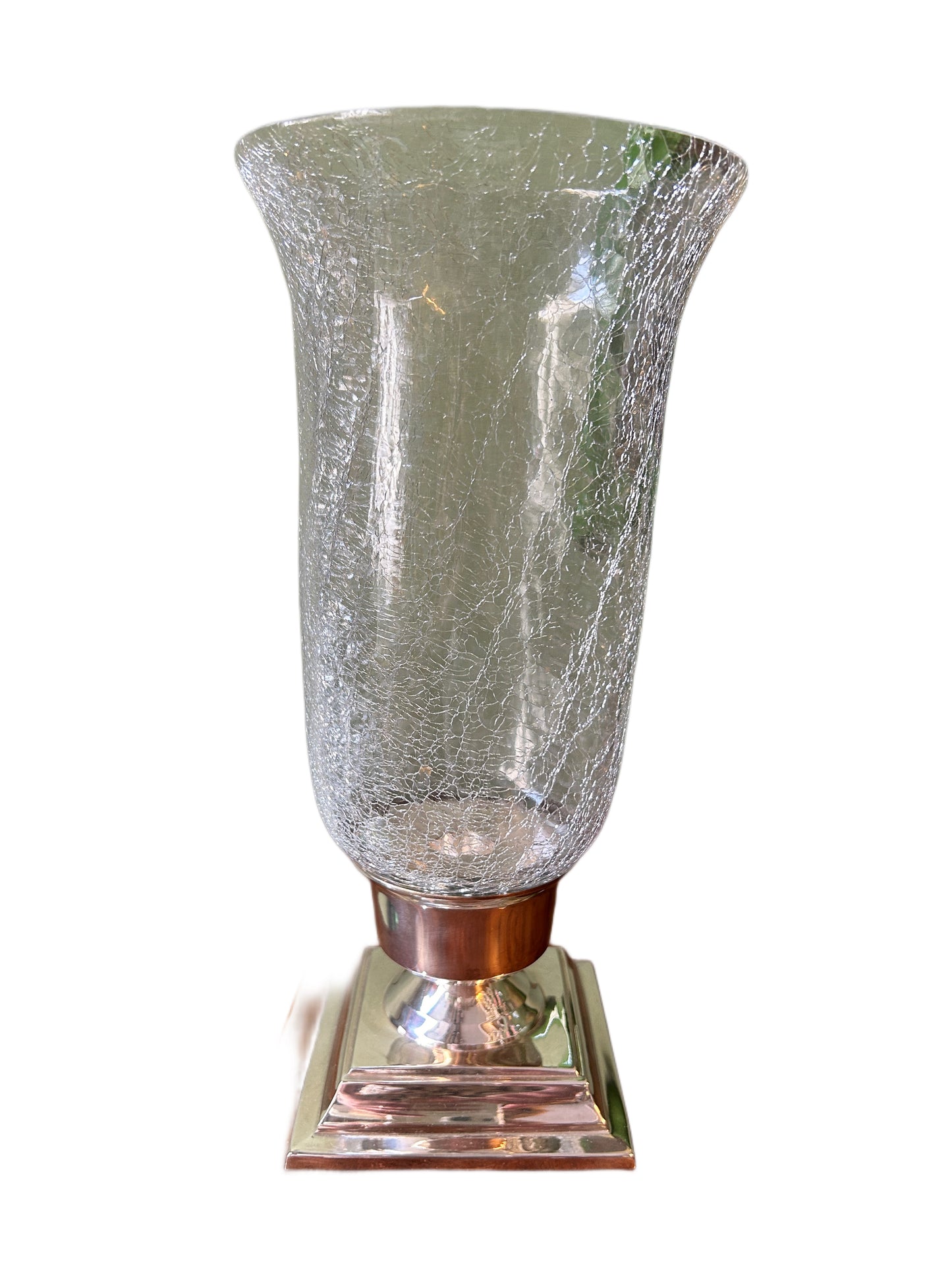 Sheffield square glass candlestick