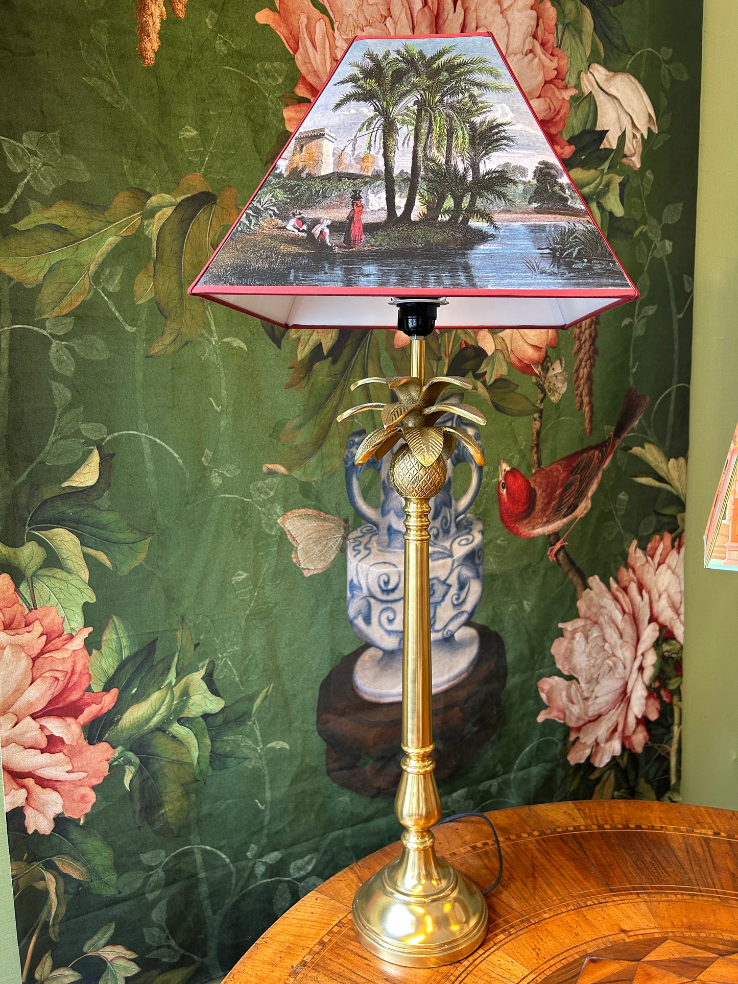Lampada Palma con paralume carre’ Exotique