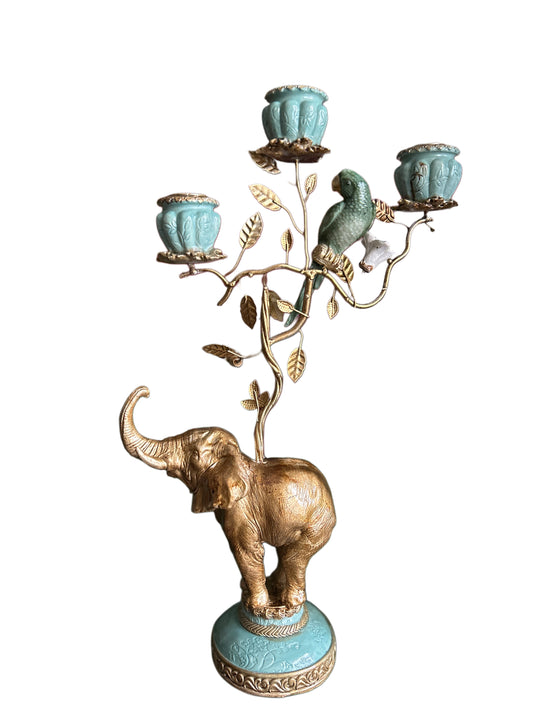Candeliere tre fiamme elefante