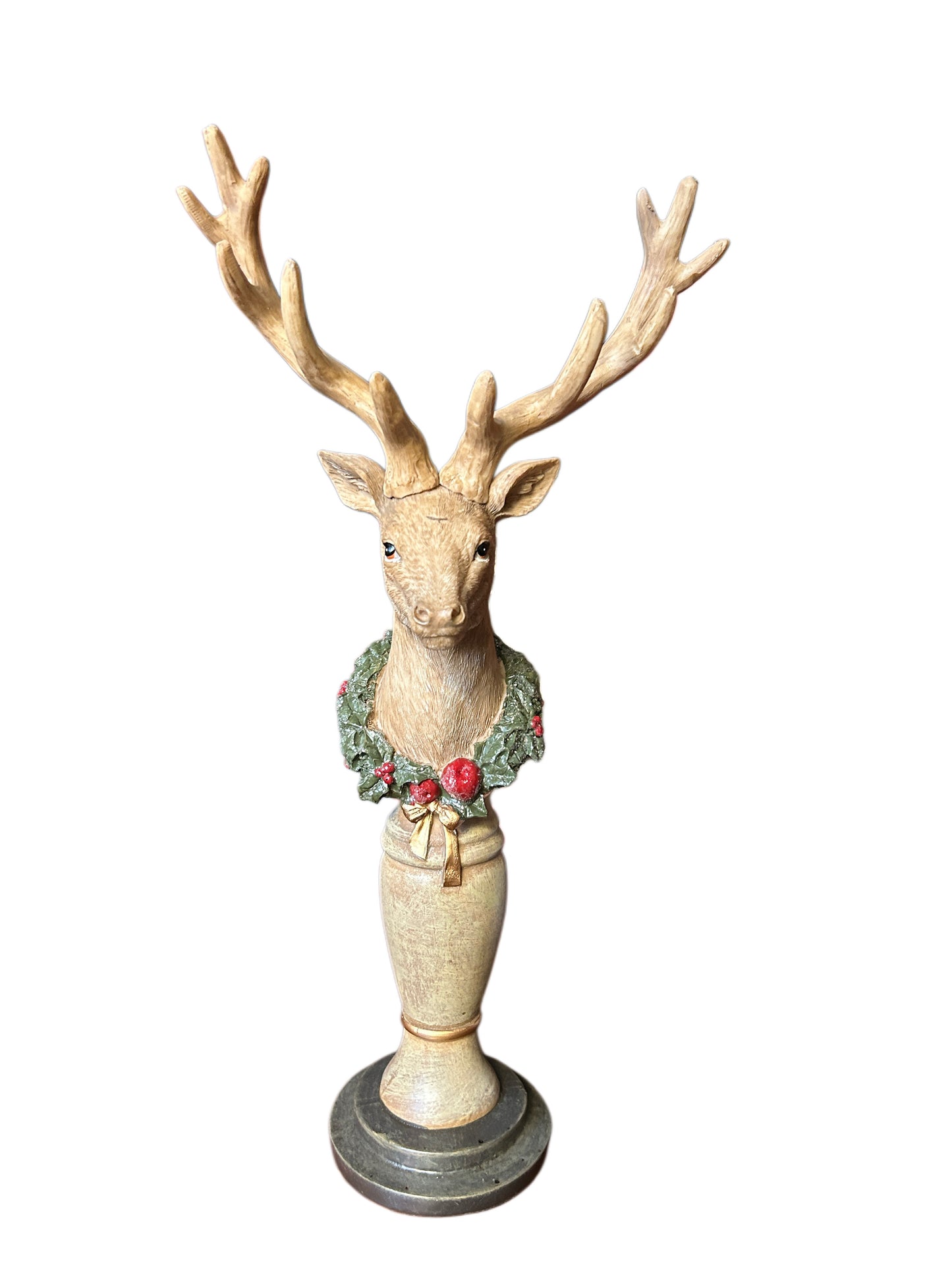 Cervo natalizio su piedistallo alto