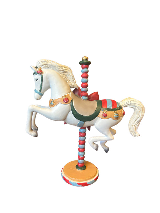 Cavallo in resina grande natalizio