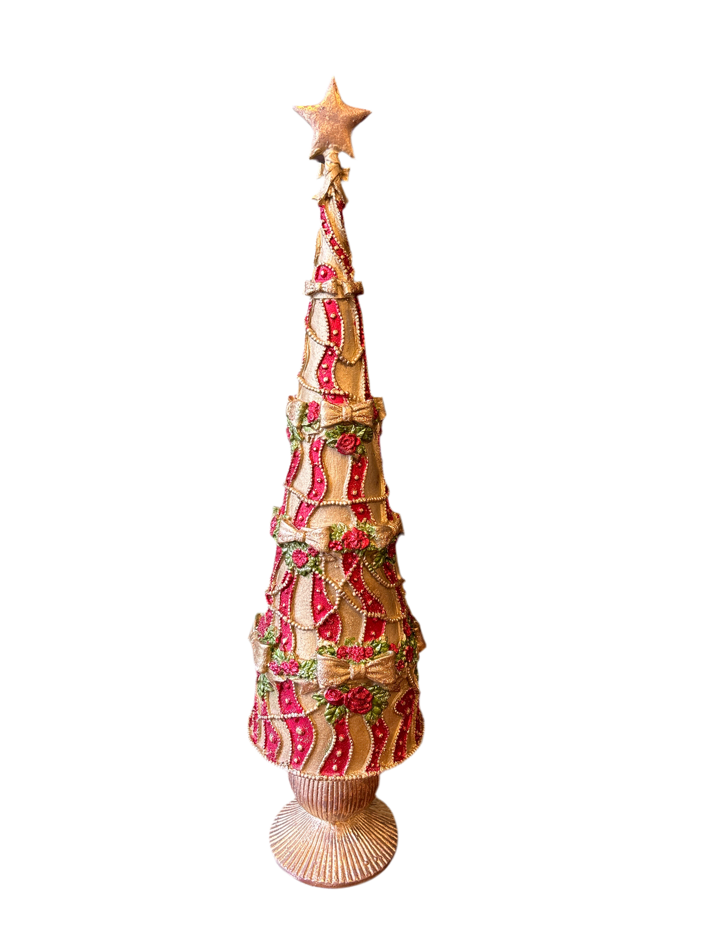 Albero rosso  resina fiocchetti medio