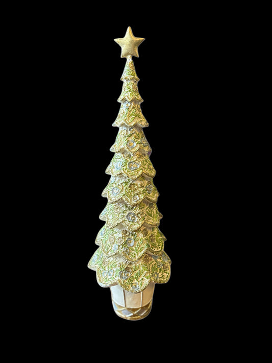 Albero di Natale in resina vasetto bianco grande