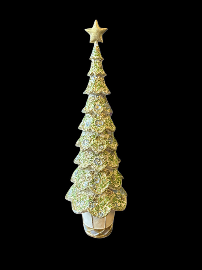 Albero di Natale in resina vasetto bianco grande