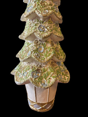 Albero di Natale in resina vasetto bianco grande