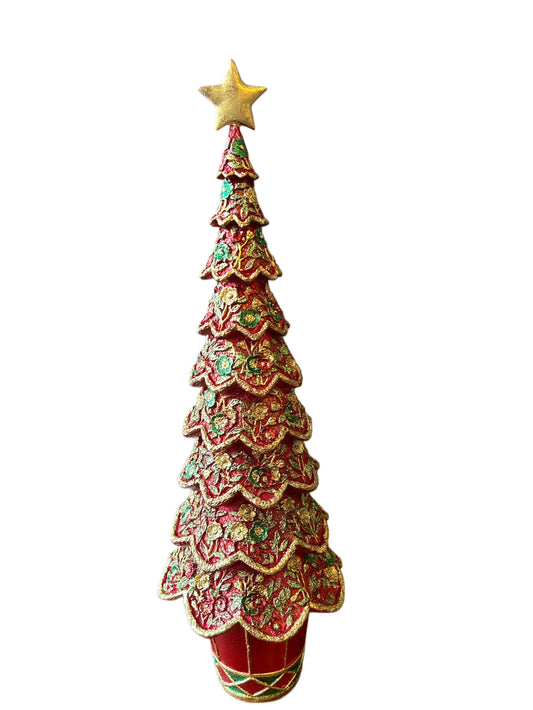 Albero di Natale in resina  vasetto rosso grande