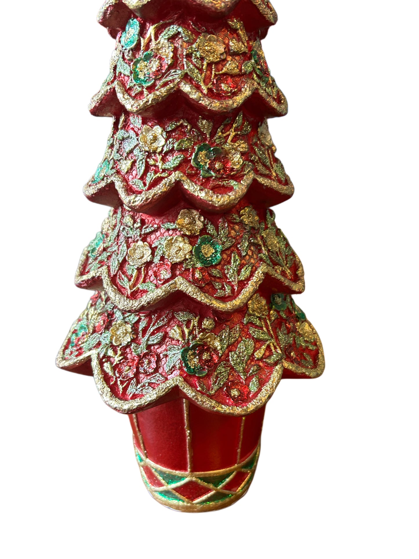 Albero di Natale in resina  vasetto rosso medio