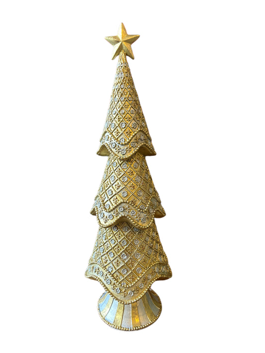 Albero dí Natale in resina Oro Argento Giglio fiorentino grande