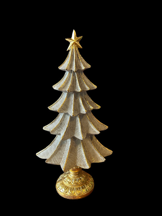 Albero di Natale in resina  Oro punte e stella grande