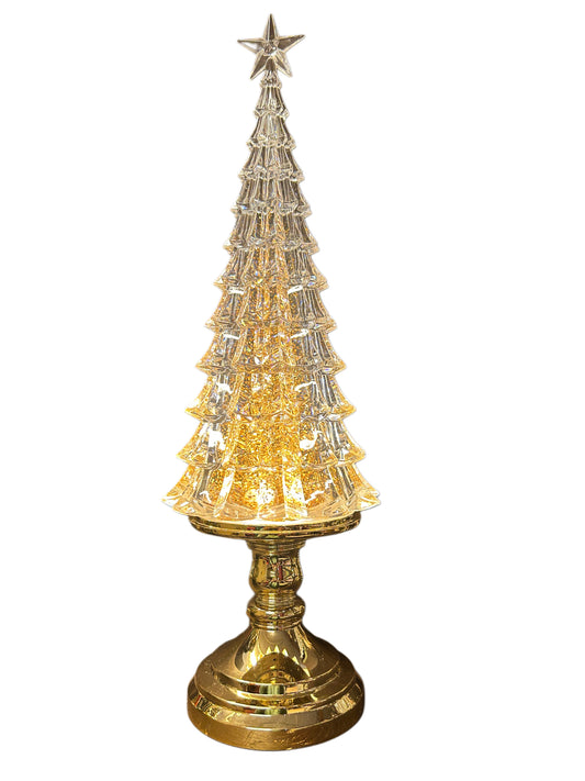 Albero trasparente con luci e musica medio