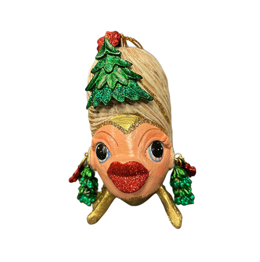 Pesce decorazione albero di Natale big hair blonde Goodwill