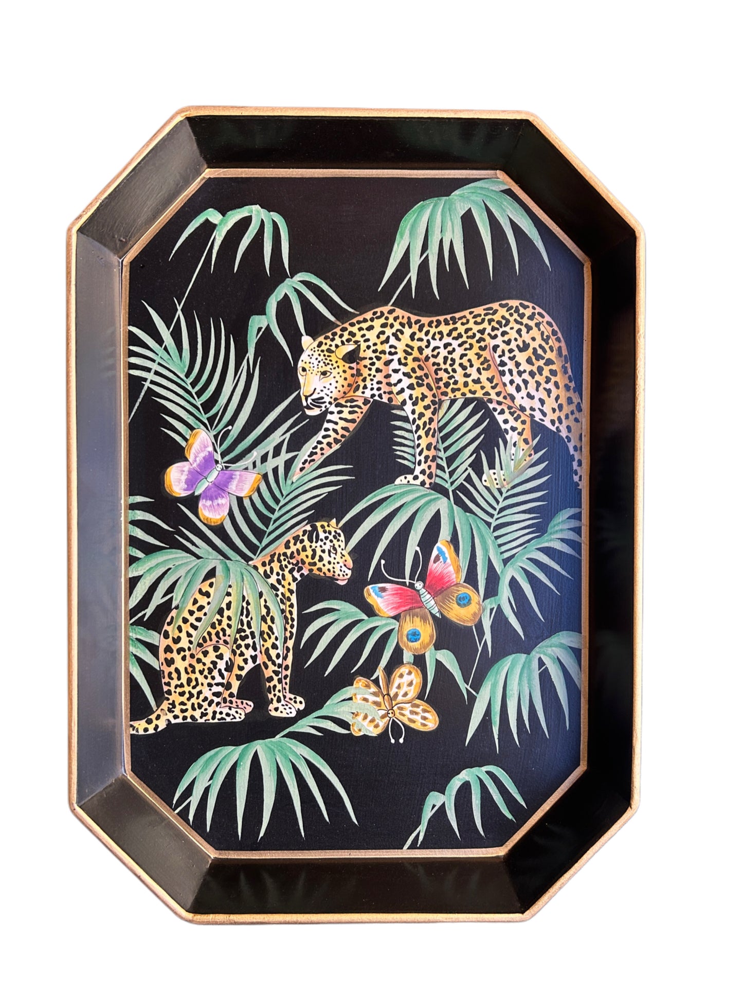 Vassoio rettangolare Leopardi tropicali Les Ottomans