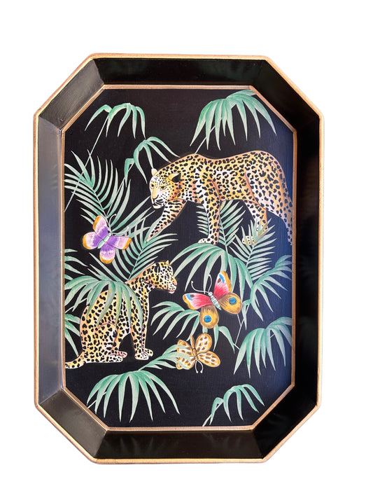 Vassoio rettangolare Leopardi tropicali Les Ottomans