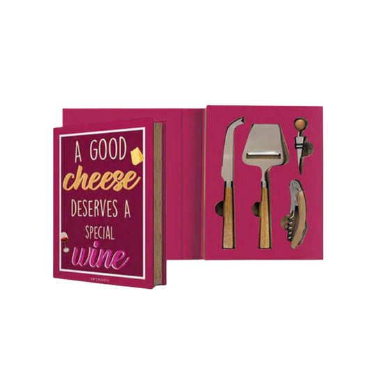 Set utensili per formaggi e vino “ A good cheese deserve a special wine”