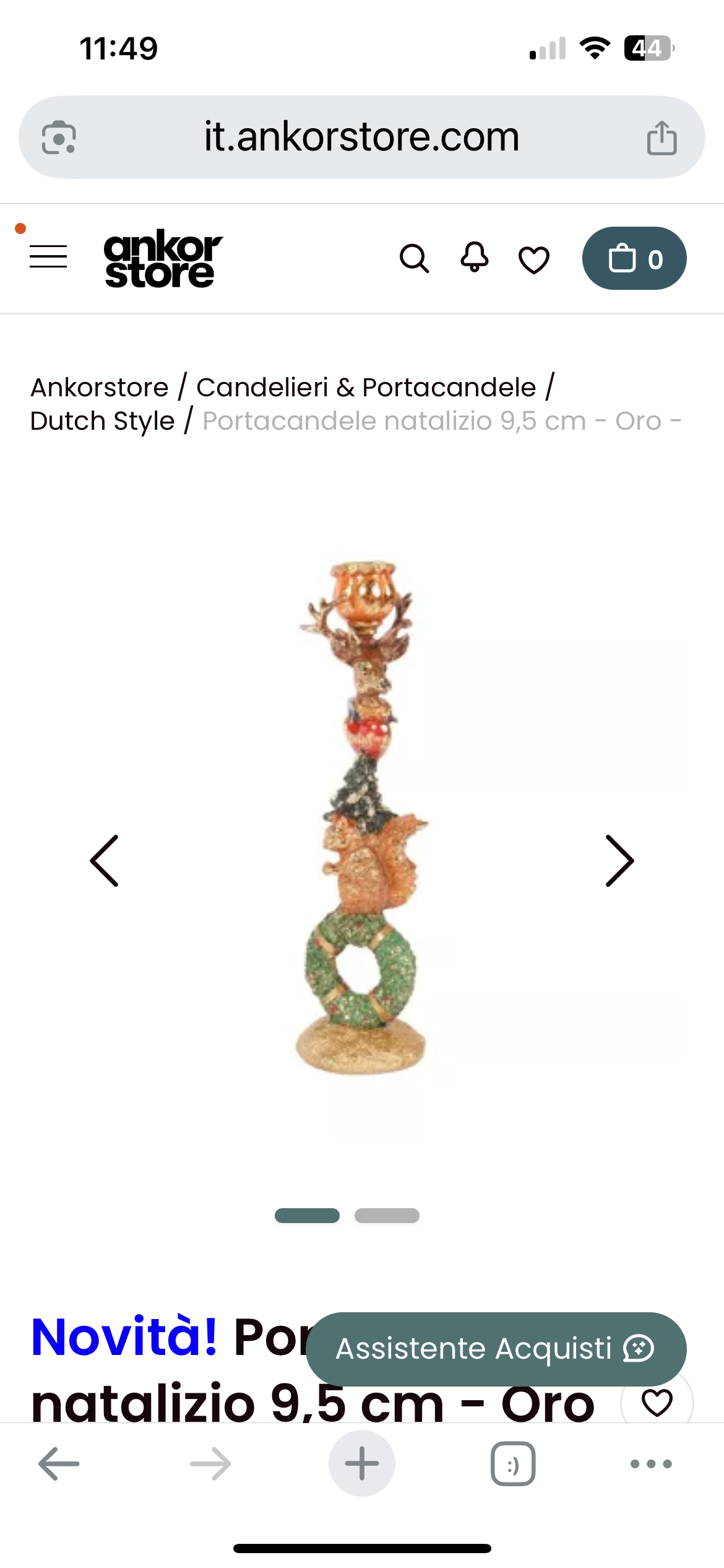 Candeliere natalizio  renna scoiattolo