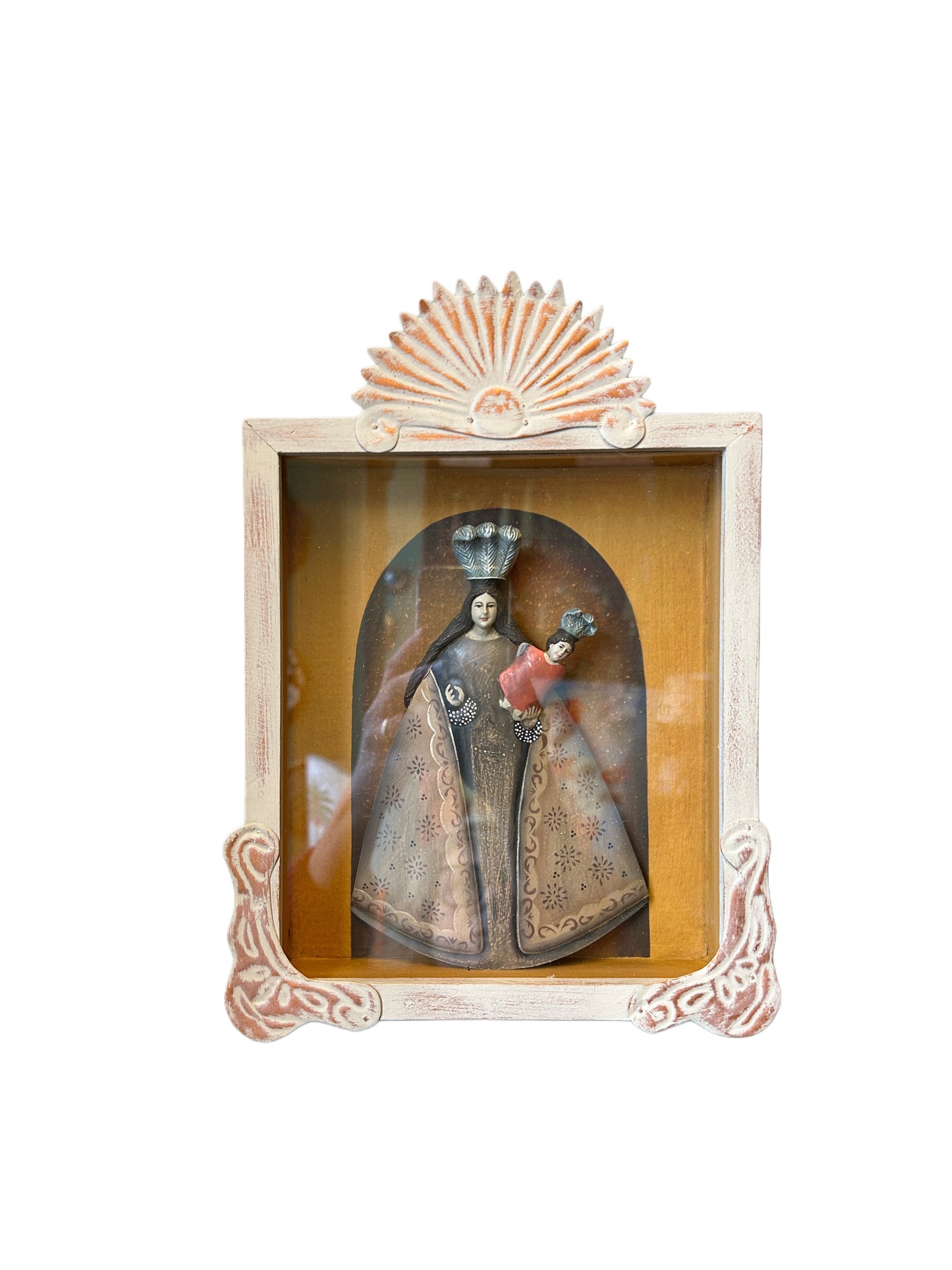 Madonna con bambino nella teca panna