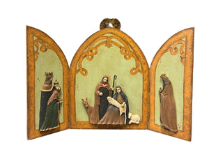 Trittico in legno sacra famiglia e Magi