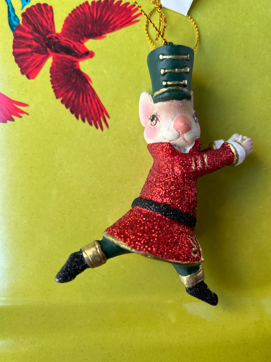 Ornamento di Natale topolino vestito rosso Goodwill