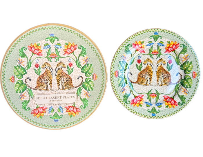 Set 4 piatti dolce Jungle Vibes in scatola regalo
