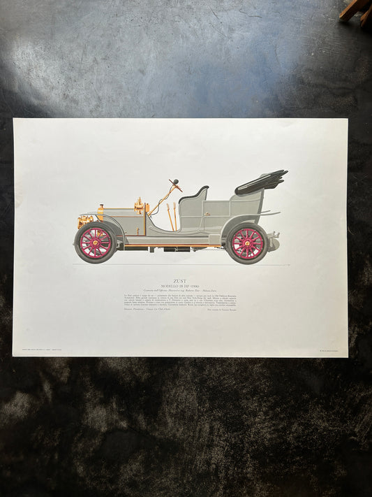 Stampa “ Le automobili italiane “ Zust modello 28 HP ( 1906)
