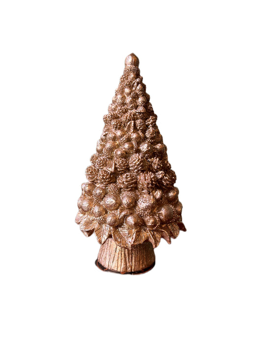 Small gold pine cone Christmas tree