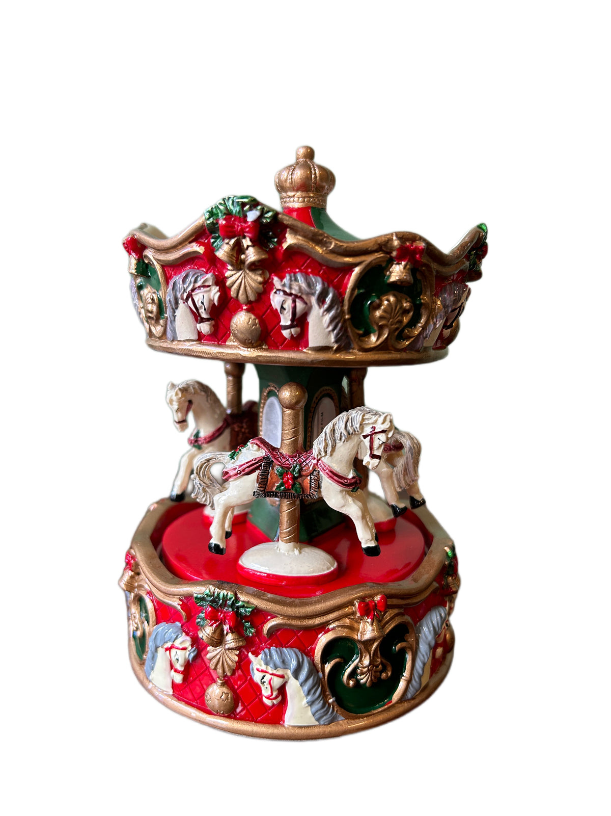 Carousel music box with horses