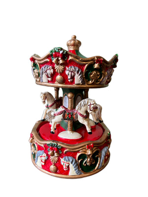 Carousel music box with horses