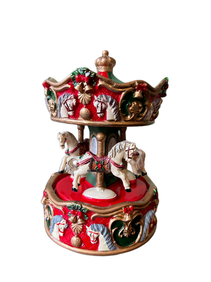 Boîte à musique carrousel avec chevaux