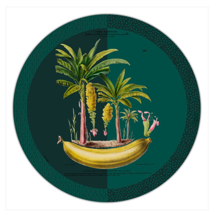 Sottopiatto Las palma verde scuro banana cm 34