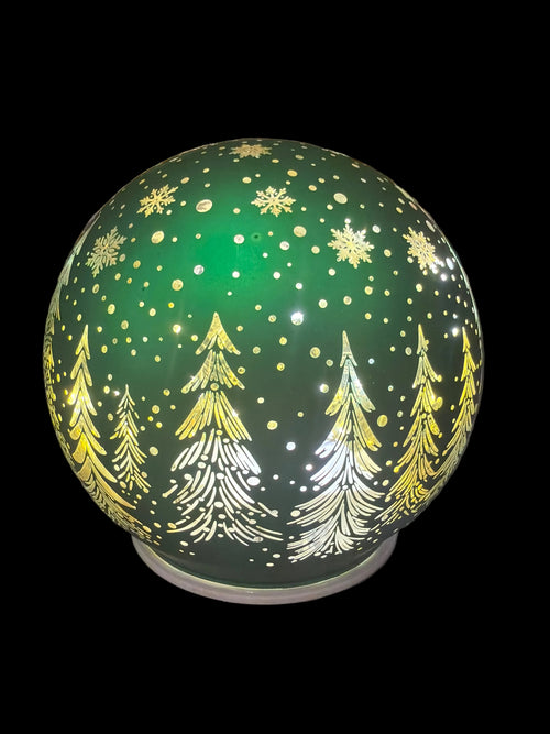 Palla di vetro illuminabile led verde piccola