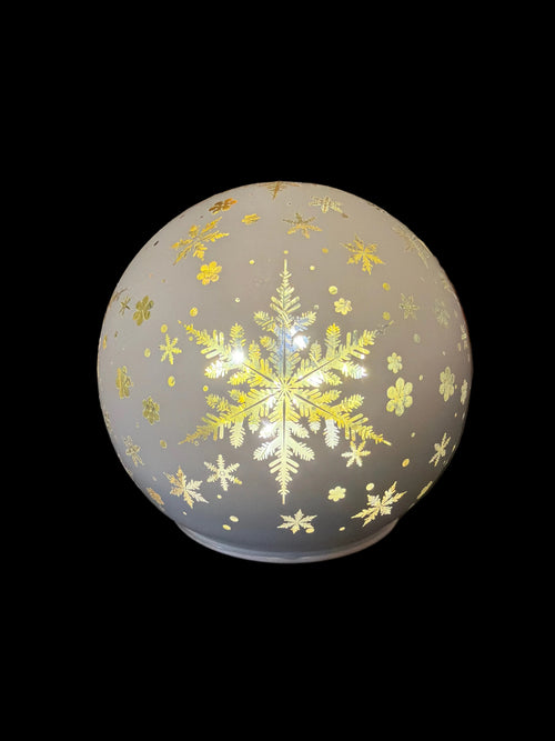Palla di vetro bianca piccola illuminabile a led cm 19