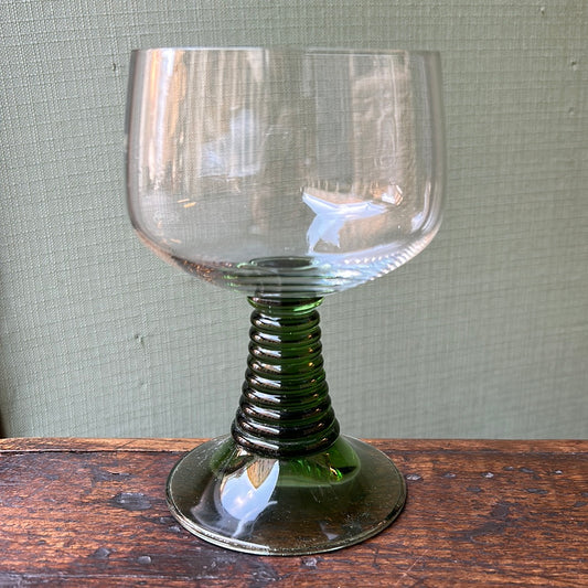 Set of 2 Rommel green stem water glasses