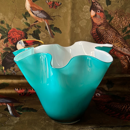 Wave aquamarine vase 22 cm