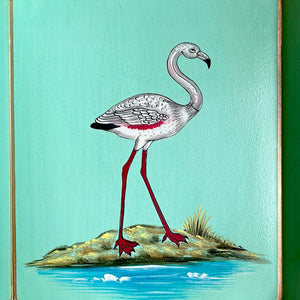 Les Ottomans Flamingo enamel tray