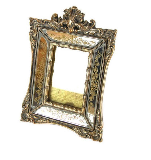Cadre miroir doré