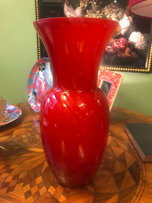 Murano vase 35 cm red