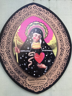Saint Gertrude, protector of cats, cat ladies and gardeners 21 cm