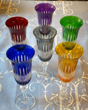 Set of six flute glasses