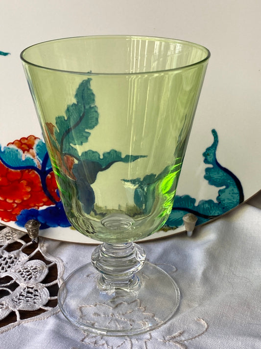 Green chalice glass
