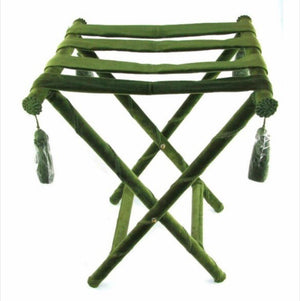 Green velvet tray holder